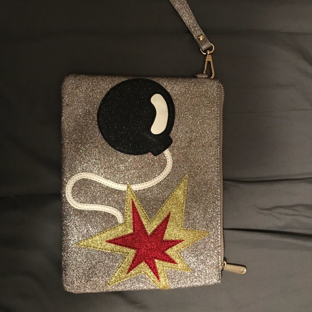 “I’m the bomb” glitter wristlet